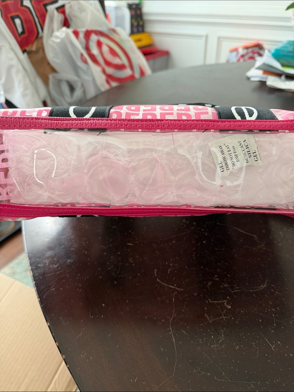 bebe Pink Clear Logo Tote with Removable Pink Pouch - Picture 3 of 5